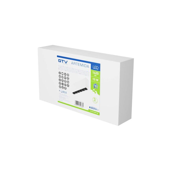 LED luminaire ARTEMIDA, 15 W, 1420 lm, 4000K, IP20, rectangular, white image 3