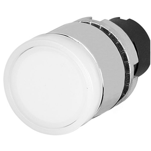 Push-button, full guard, illuminated, white, metal image 1
