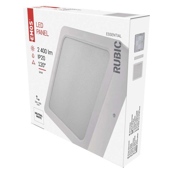 LED surface luminaire RUBIC, square, white, 24W, neutral white image 1