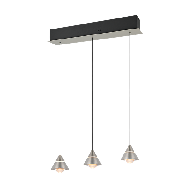 Romeo LED pendant 3-pc brushed steel image 1