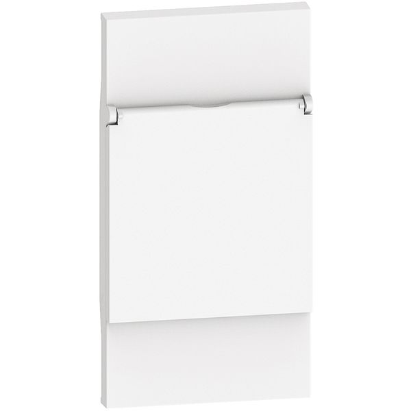 Cover with flap for German and French/Belgium std sockets - 2 modules, White image 1