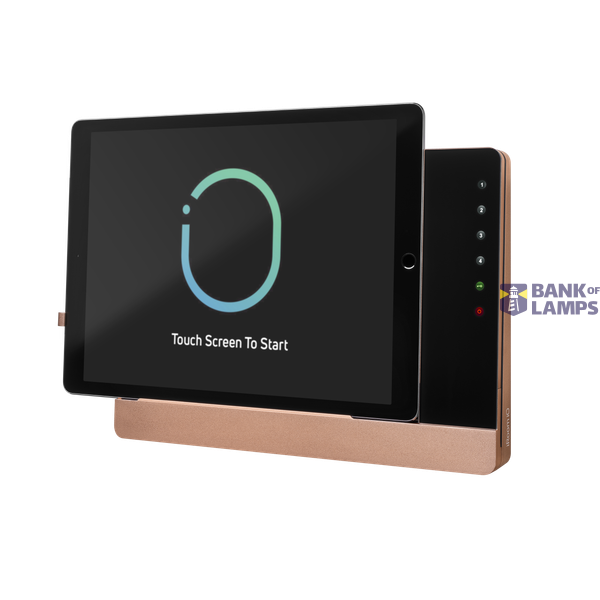 Surface mount docking station with charging function and control function, housing apricot, glass cover black image 1