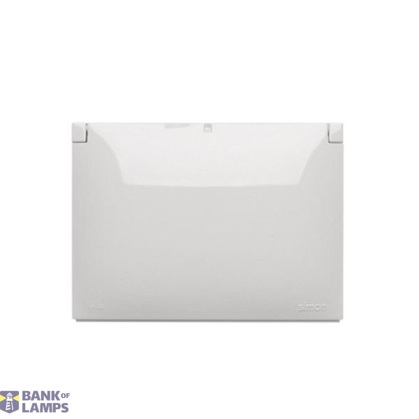 Double compact socket outlet with earthing IP44 version and shutters - flap in colour of the cover, 16A, Screw, white image 1