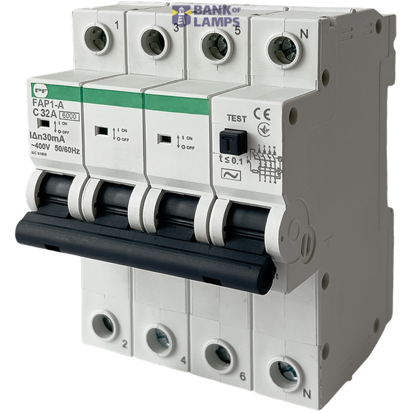Residual current circuit breaker with over-current protection FAP1-A "B" 32A/0,03A 4P 6кА image 1