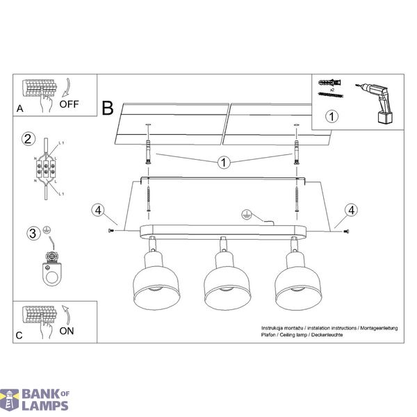 Ceiling lamp ELBA 3 black image 13