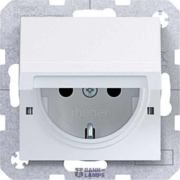 SCHUKO wall socket, fixed, Safety Plus, plug-in type, A.x/C.x matte white image 1