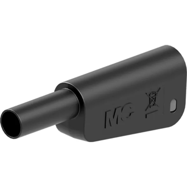 4 mm plug, solder connection, 2.5 mm², CAT II, CAT III, black, 66.2023-21 image 1