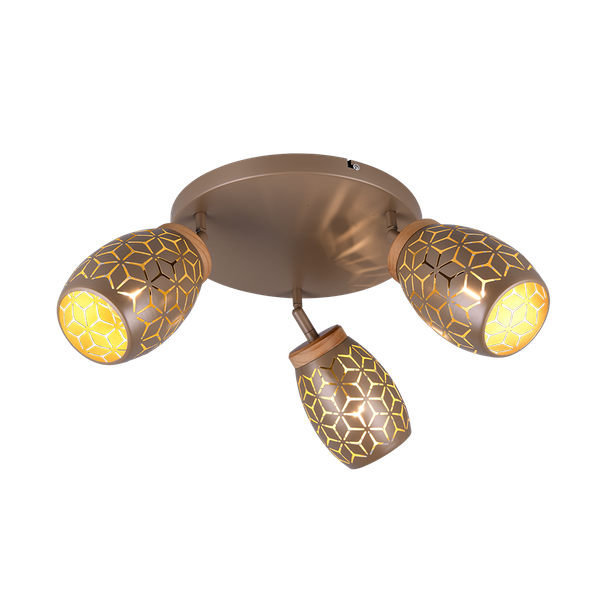 Bidar spotlight 3-pc E14 coffee brown image 1