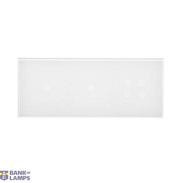 Touch panel 3 modules, Modul 1: 1 touch field, Module 2: 1 touch field, Module 3: 4 touch fields, Fixing: horizontal, White pearl image 1