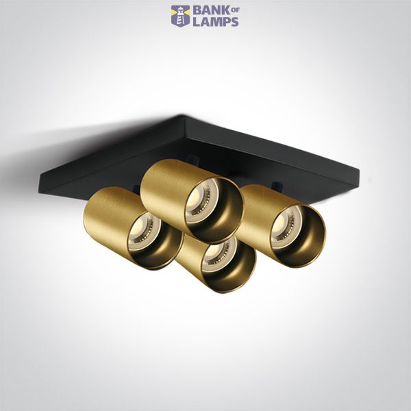 BRUSHED BRASS GU10 4x10W DARK LIGHT image 1