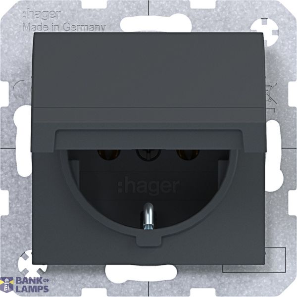 SCHUKO wall socket, self-closing compartment, plug-in terminal, A.x/C.x anthracite. image 1