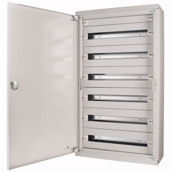 BP-O-400/4-C-W Surface-mount service distribution board with three-point turn-lock, including DIN rails, front plate with 45-mm cutout, W = 400 mm, H = 460 mm image 1