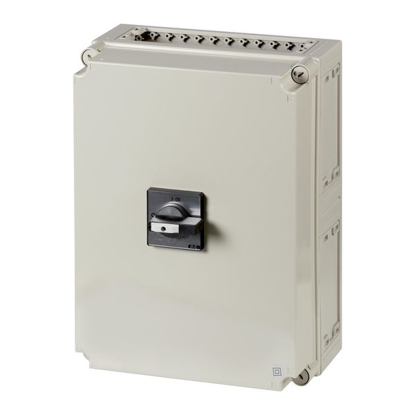T6-160-6/I45/SVB-SW/HI11 Main switch, T6, 160 A, surface mounting, 6 contact unit(s), 6 pole, 1 N/O, 1 N/C, STOP function, With black rotary handle and locking ring, Lockable image 3