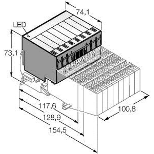 BL20 electronic module 32 Digital Outputs, PNP, 0.5 A   BL20-32DO-24VDC-0.5A-P image 1