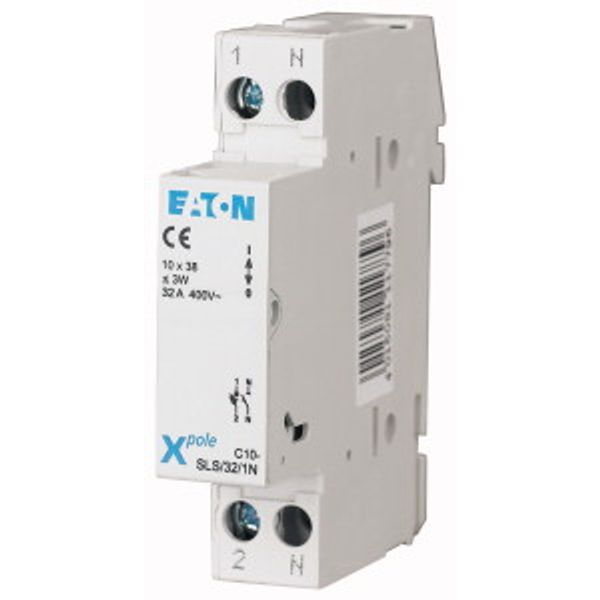 Fuse switch for cylindrical fuses C10 up to 32A, 1-pole+N C10-SLS/32/1N (112221) image 2