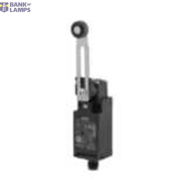 Safety Limit switch, D4N, M12 connector (1 conduit), 1NC/1NO (slow-action), adjustable roller lever (metal lever, resin roller) D4N 0194E image 1
