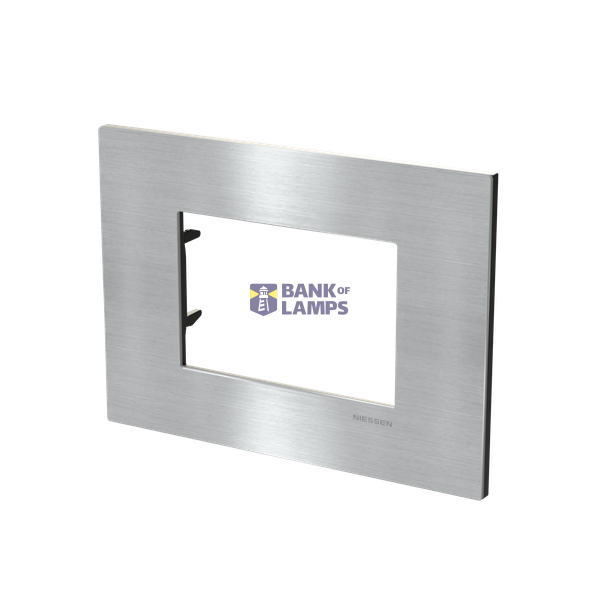 Frame - 1-gang / 3-modules - Niessen logo - Noble - Stainless Steel image 2