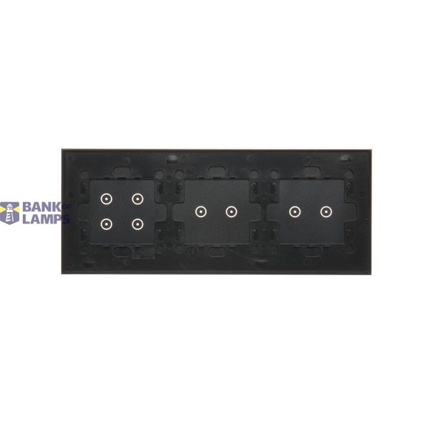 Two gang switch with indicator light, 10AX, black image 2