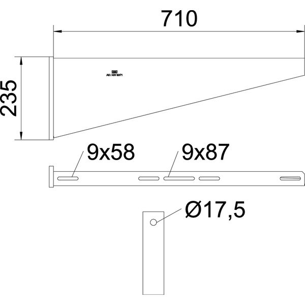AW 80 71 FT Wall bracket with welded head plate B710mm image 2