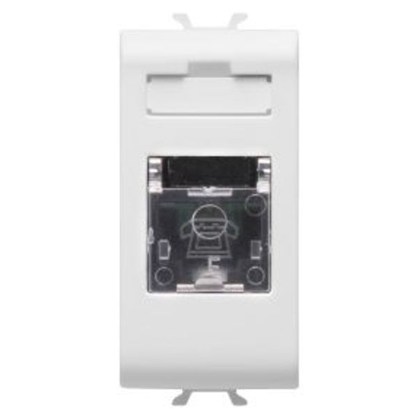INTERNATIONAL STANDARD TELEPHONE SOCKET - RJ11 TOOLLESS - 1 MODULE - GLOSSY WHITE - ANTIBACTERIAL - CHORUSMART image 1