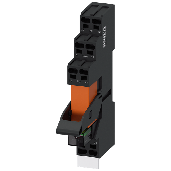 Plug-in relay complete unit 24 V AC, 2 CO, LED module red base image 1