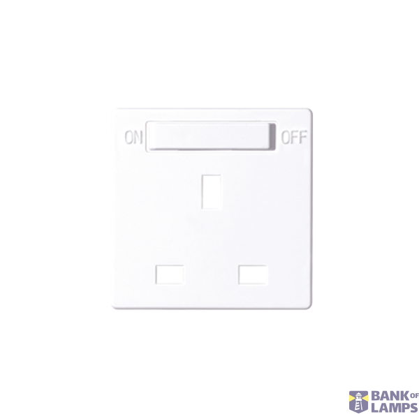 Cover for british standard socket with switch, white image 1