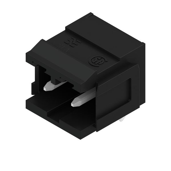 PCB plug-in connector, male header, Dovetails for fixing blocks, THT solder connection, 5.08 mm, Number of poles: 2, 90°, Solder pin length (l): 3.2 mm, tinned, black, Box image 7