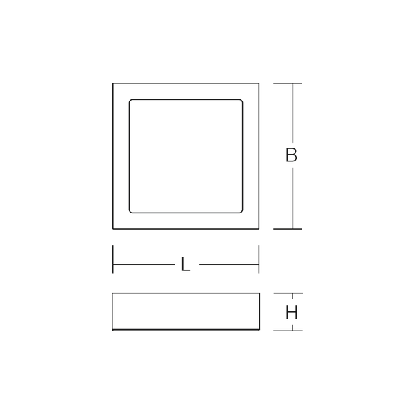 TOLEDO FLAT square, 8 W, 770 lm, 830, white, DALI Surface mounted down image 3