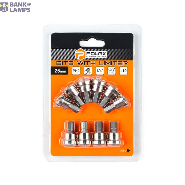 Bits with limiter 10 pcs，PH2*25，6150CRV (10 pcs) image 1
