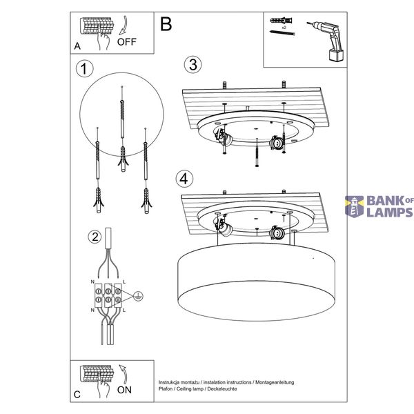 CEILING LAMP ARENA 55 BLACK E27 4X60W IP20 image 7