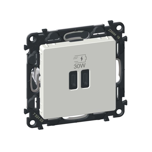 USB CHARGER 2MOD 30W C+C POWER DELIVERY WHITE image 1