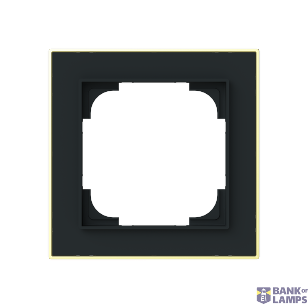 1721-453M-500 Cover  with decor ring, 1gang black matt gold image 1