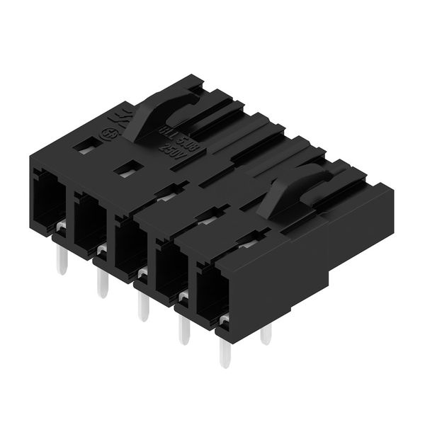 PCB plug-in connector, female header, closed side, THT solder connection, 5.08 mm, Number of poles: 5, 90°, Solder pin length (l): 4.5 mm, tinned, black, Box image 8