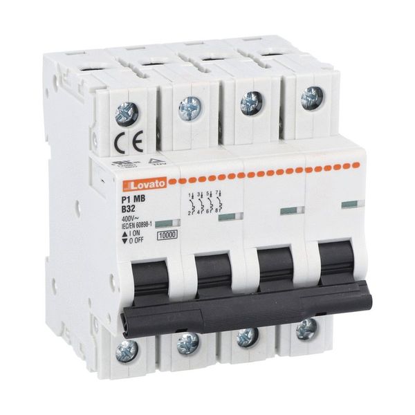 Miniature circuit breaker, 4P - 10kA. 4 modules, characteristic B, 32A image 1