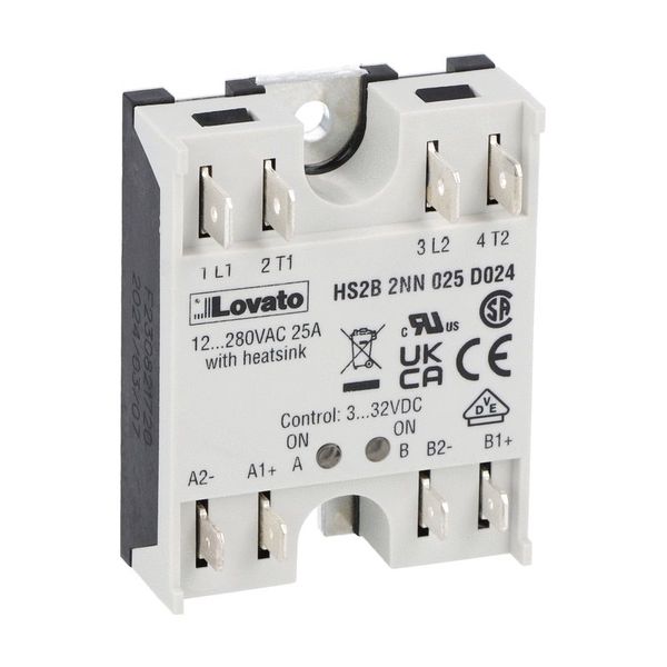 Hockey puck two-phase, 25A, 3…32VDC, Faston terminals image 1