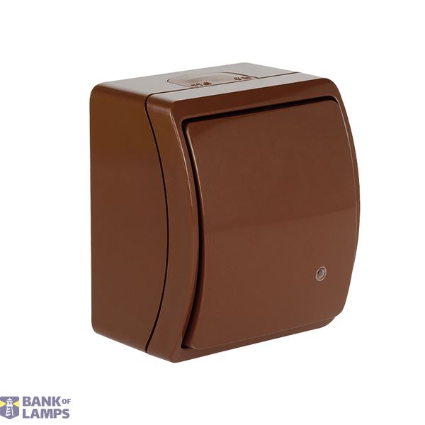 VW-7L Koala Universal/Two-Way Switch / without printed pictogram / with illumination / surface mounted IP44 brown VW 157-52 image 1