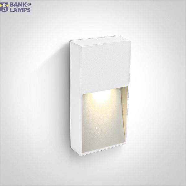 67359C/W/V WHITE WALL LIGHT 3W CCTV IP65 DARK LIGHT 230V image 1