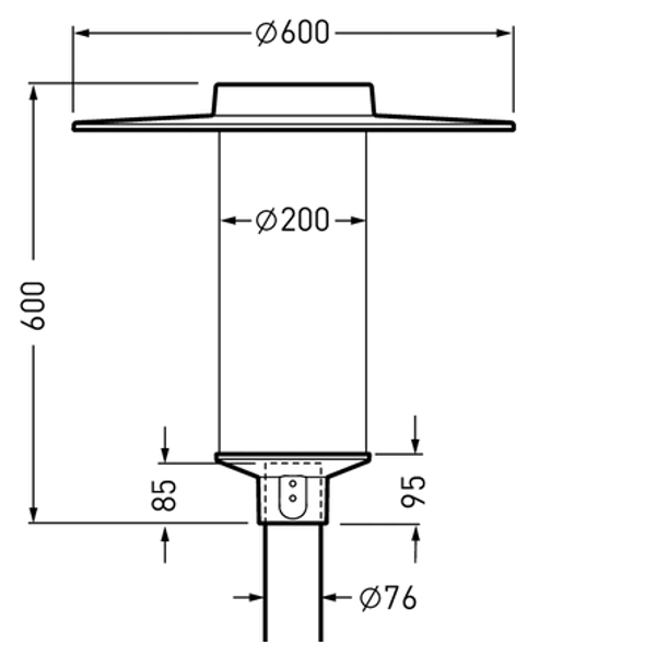 Post-top luminaires Lumantix Zylinder (LTX Z) CLO (normal) Lens Anthracite ET 14,50W 1500lm 70 symmetric wide (SB3L) IP65 IK10 5 SDCM 7173540 image 1