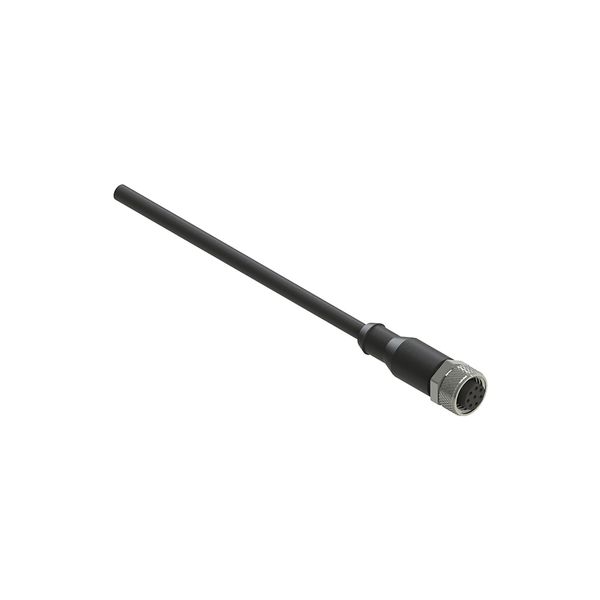 M12 female wired connector: straight, 8 poles, 5 m cable, cable sheath PVC image 1