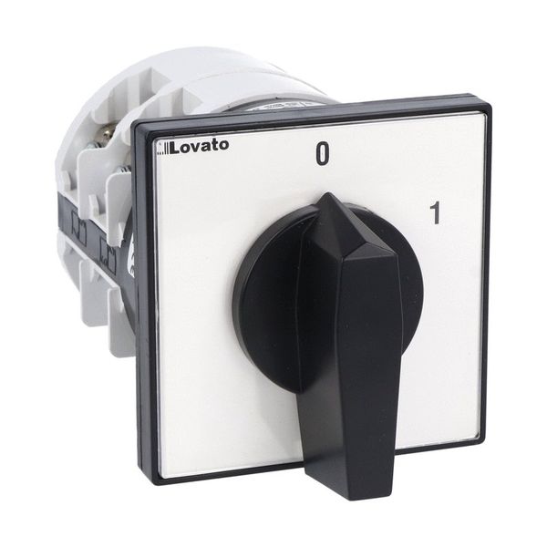 Rotary cam switch 7GN series, ON-OFF switch 4 poles 125A, for front mounting with black handle, front plate 90X90mm image 1