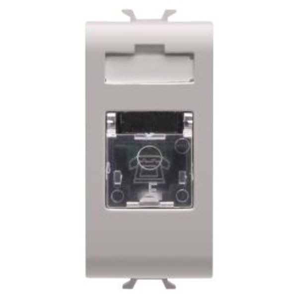 INTERNATIONAL STANDARD TELEPHONE SOCKET - RJ11 - SCREW-ON TERMINALS - 1 MODULE - NATURAL SATIN BEIGE - CHORUSMART image 1