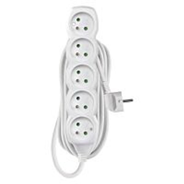 EMOS Extension cord 7m 5-socket white PVC 1.5mm2 image 1