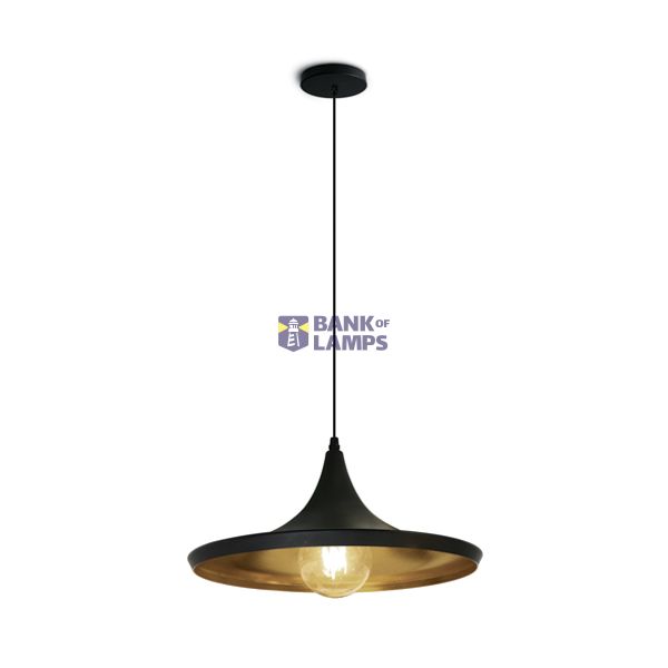BLACK E27 12W BRASS REFLECTOR image 1