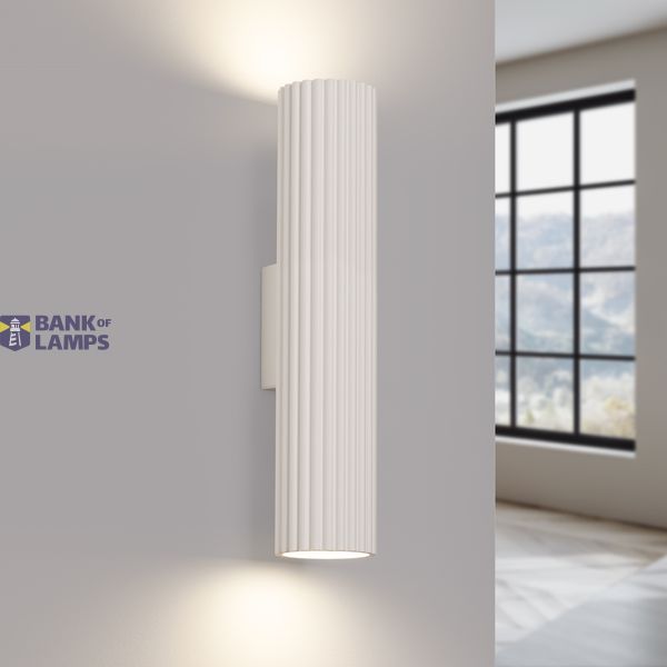 BEIGE VERTICAL WALL LAMP ILLUMINATING UP AND DOWN CARBON FOR LIVING ROOM 2XGU10 image 8
