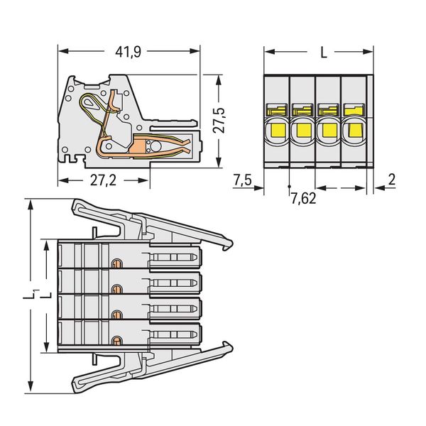 831-3108/037-000 1-conductor female connector; Push-in CAGE CLAMP®; 10 mm² image 3