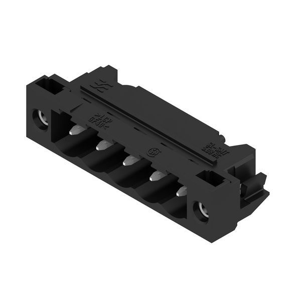 PCB plug-in connector, male header, Solder flange, THT/THR solder connection, 5.08 mm, Number of poles: 5, 90°, Solder pin length (l): 1.5 mm, tinned, black, Tape image 3