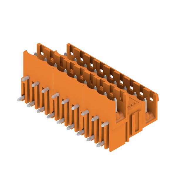 PCB plug-in connector, male header, open side, THT solder connection, 5.08 mm, Number of poles: 18, 90°, Solder pin length (l): 3.2 mm, tinned, orange, Box image 2