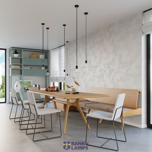 HANGING LAMP EDISON BLACK E27 1X60W IP20 image 5