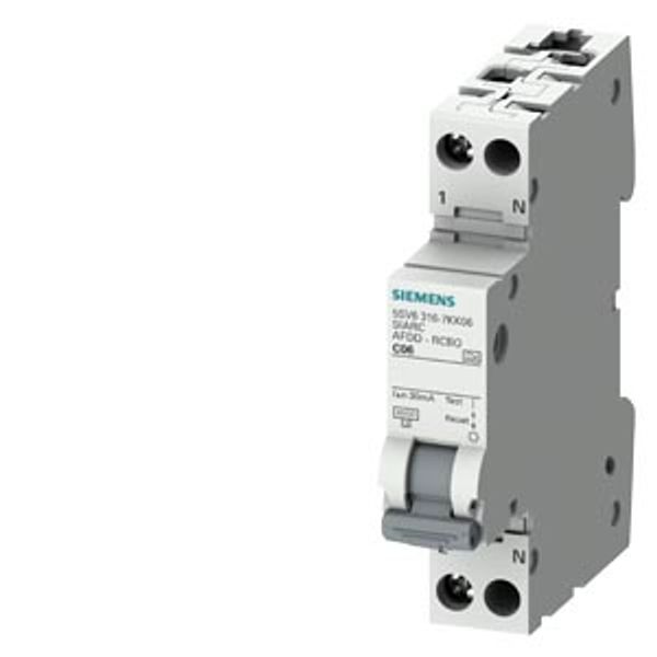 AFDD-RCBOele-Combination 230V, 6kA, 1+N, C, 13A Compact (1MW) AFDD-RCBO combination SENTRON 5SV6 for reliable and image 1