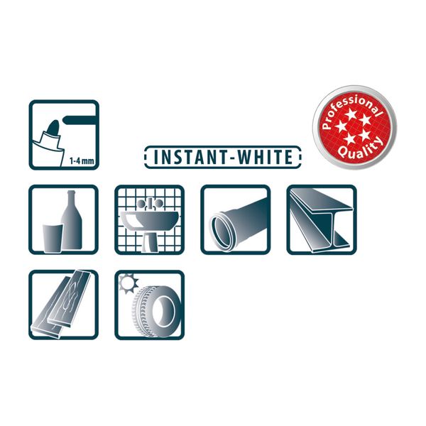 Pica 10st 522/52 Perm. Marker 1-4mm ronde punt wit image 1